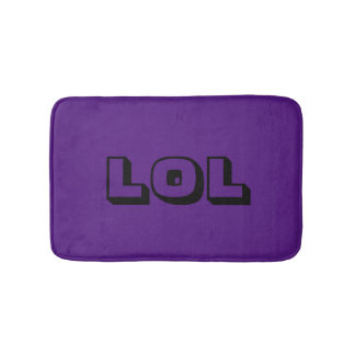 LOL Royal Purple and Black Cute & Funny Bath Mat