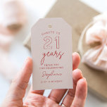 LOLA 21st Birthday Favour Tag<br><div class="desc">The Lola collection exudes modern elegance with its sleek lines and contemporary typography. Its feminine undertones are beautifully balanced with a bold statement,  making it an ideal choice for the vivacious and modern bride.</div>