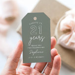 LOLA 21st Birthday Favour Tag Sage<br><div class="desc">The Lola collection exudes modern elegance with its sleek lines and contemporary typography. Its feminine undertones are beautifully balanced with a bold statement,  making it an ideal choice for the vivacious and modern bride.</div>