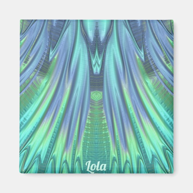 LOLA ~ Abstract Pattern ~ Green Waterfall ~ Magnet (Front)