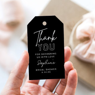 LOLA Bridal Shower, Baby Shower Black Blue Favour Gift Tags