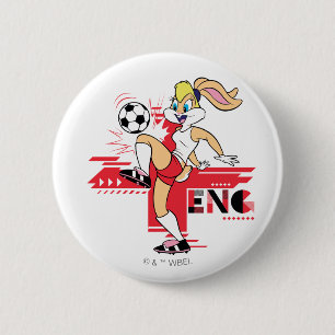 Lola Bunny Team England Soccer Graphic 2 Inch Round Button