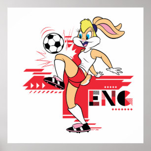 Lola Bunny Team England Soccer Graphic Poster
