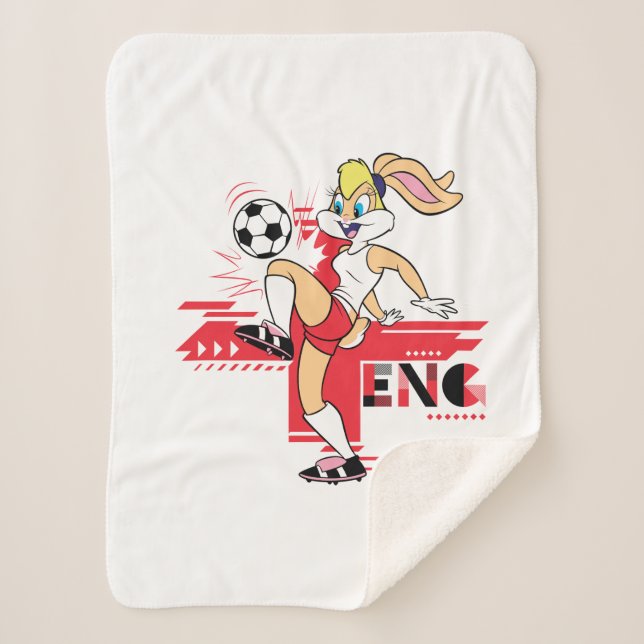 Lola Bunny Team England Soccer Graphic Sherpa Blanket (Front)