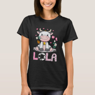 Lola Cute Cow Moo Moo Farmer Birthday Family Match T-Shirt