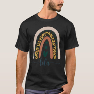 Lola Filipino Grandmother Boho Rainbow Heart T-Shirt