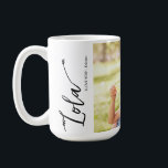 Lola I love you Custom photo Name Script Coffee Mug<br><div class="desc">Celebrate your beloved Lola with this Custom Photo Name Script Mug, a heartfelt gift perfect for Mother’s Day, birthdays, Christmas, or just because. Featuring a favourite photo with her grandchild and a personalized name, this mug is a daily reminder of love and appreciation. Thoughtful, functional, and deeply personal—Lola will cherish...</div>