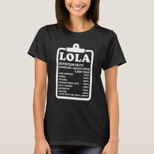 Lola Nutritional Facts  Grandma T-Shirt
