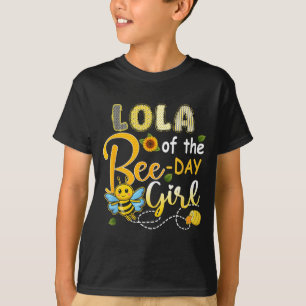 Lola of The Bee-Day Girl Funny Bee Birthday Party T-Shirt