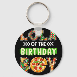 Lola of the boy birthday boy pizza lover party keychain