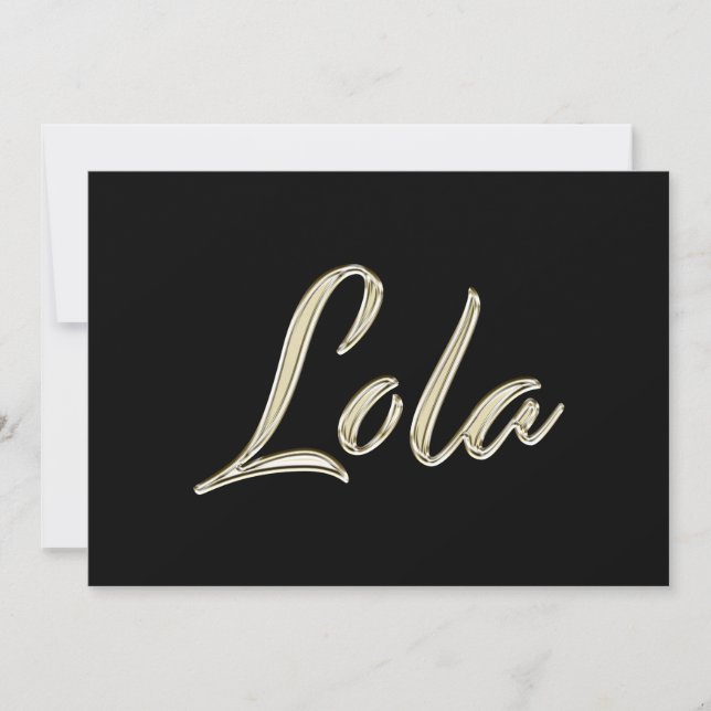 Lola or blanc carte d'écriture (Devant)