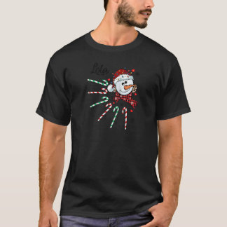 Lola Snowman Candy Cane Christmas Xmas Funny Ragla T-Shirt