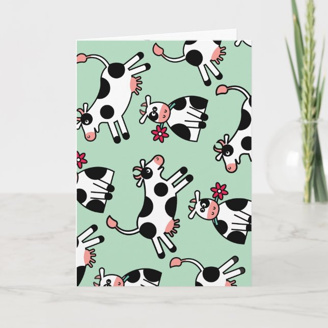Lolailo 22 Flower Power Cow Card (Front)