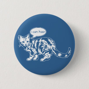 lolcat - i can has? 2 inch round button