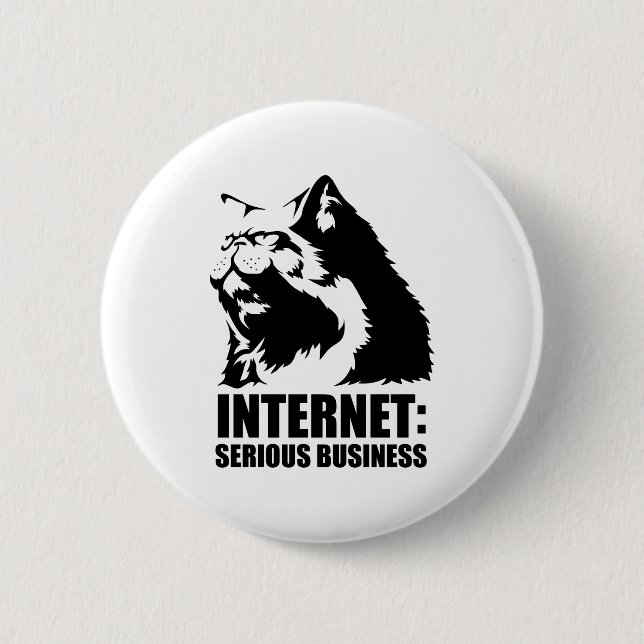 lolcat the internet is serious business 2 inch round button (Front)