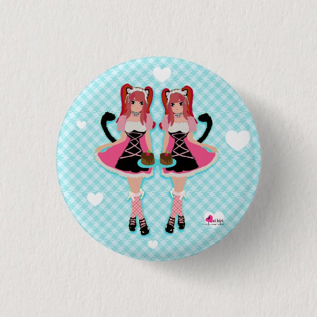 Lolita Neko Maids Button (Front)