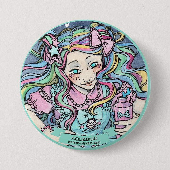 Lolita Zodiac 3 Inch Round Button (Front)