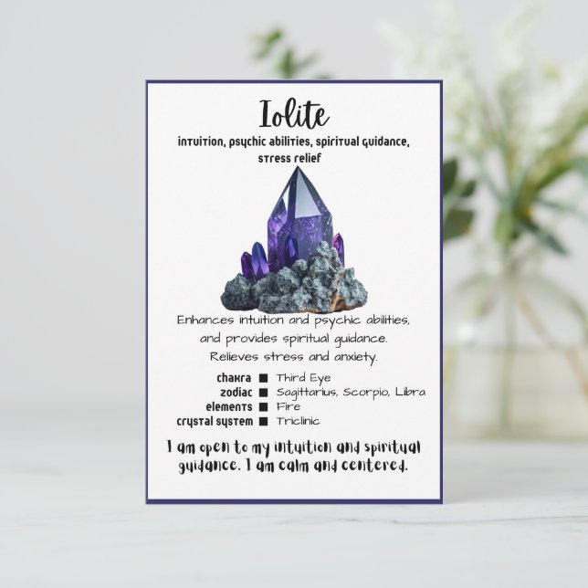 Lolite Crystal Signification Carte (Debout devant)