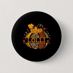 Lolli Leopard Floral Pumpkin Fall Autumn Thanksgiv 2 Inch Round Button