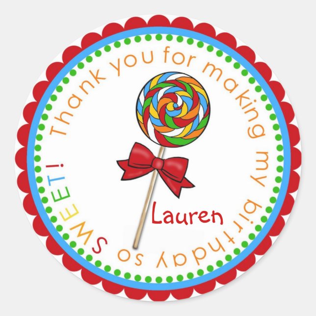 Lolli Lollipop- primary_edited-1, Lauren Classic Round Sticker (Front)