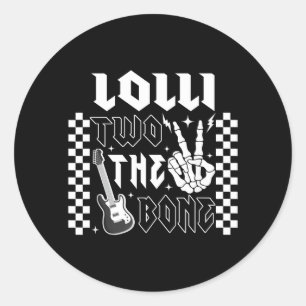 Lolli Of The Bad Two The Bone Birthday 2 Years Old Classic Round Sticker