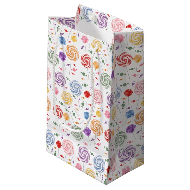 Lollipop Bonbons Motif Coloré Petit Cadeau Sac (Devant Angle)