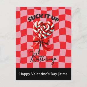 Lollipop Candy Funny Valentines Day Postcard