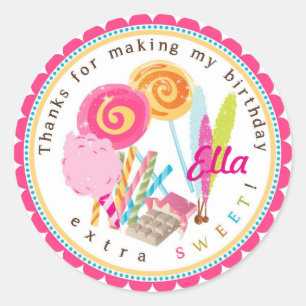 Lollipop Candy Land Stickers d'anniversaire