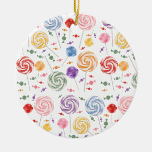 Lollipop Candy Pattern Colourful Ceramic Ornament