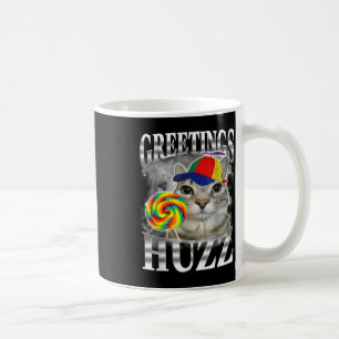 Lollipop Cat Meme Greetings Huzz Funny Silly Cat H Coffee Mug