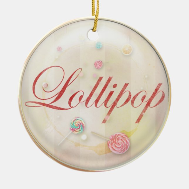 Lollipop Ceramic Ornament (Front)