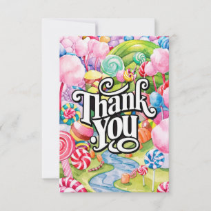 Lollipop Delicious Candyland thank you card