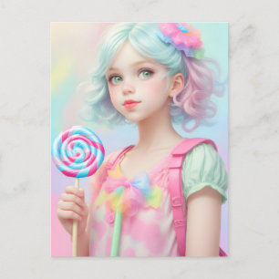 Lollipop Girl Postcard