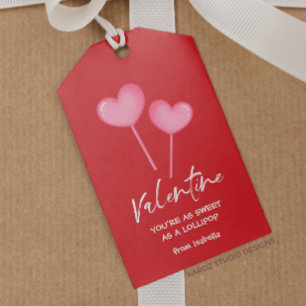 Lollipop Hearts Valentine Gift Tags
