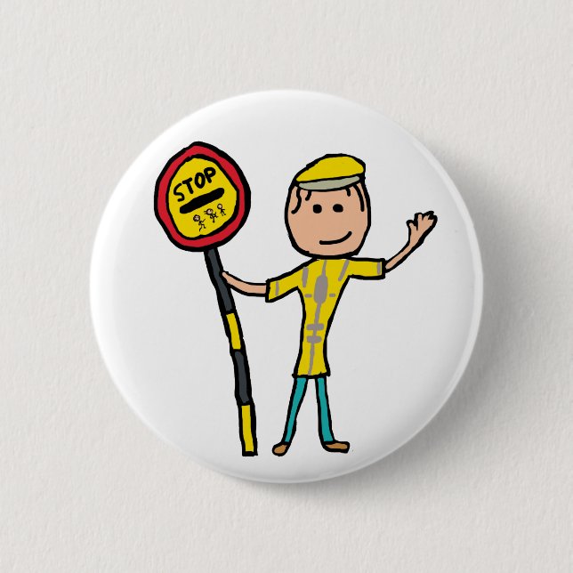 Lollipop Lady 2 Inch Round Button (Front)