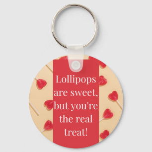 Lollipop love metal keychain