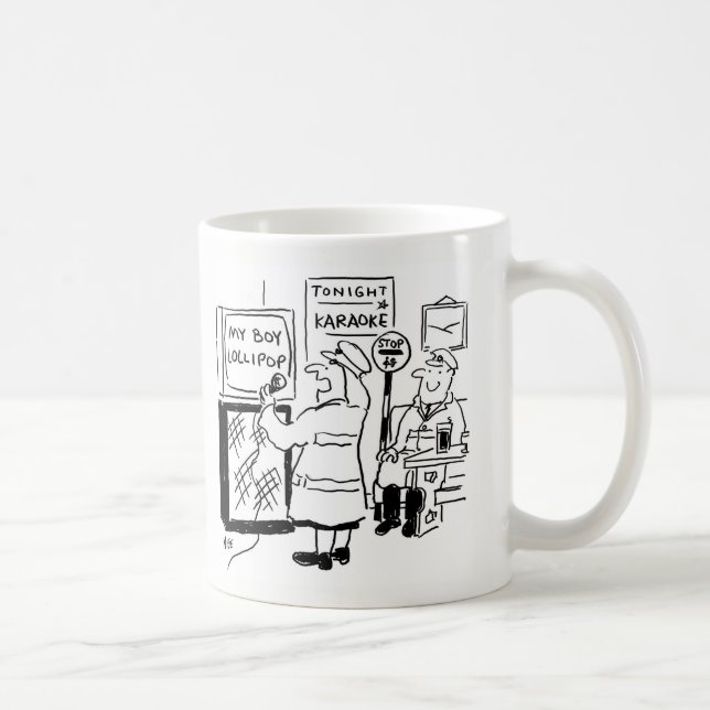 Lollipop Man and Lady enjoying Karaoke Coffee Mug (Right)