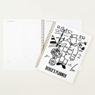 Lollipop Man is Cooking his Breakfast. Funny Planner