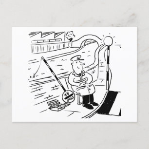 Lollipop Man is Fishing with his Lollipop Postcard