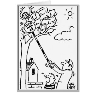 Lollipop Man is Helping Get a Ball from a Tree