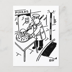 Lollipop Man is Slicing a Pizza Postcard