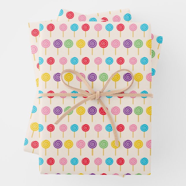 Lollipop pattern wrapping paper sheet (In situ)