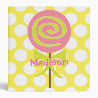 Lollipop Polka Dot Personalized Binder