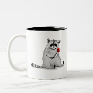Lollipop Raccoon Two-Tone Coffee Mug