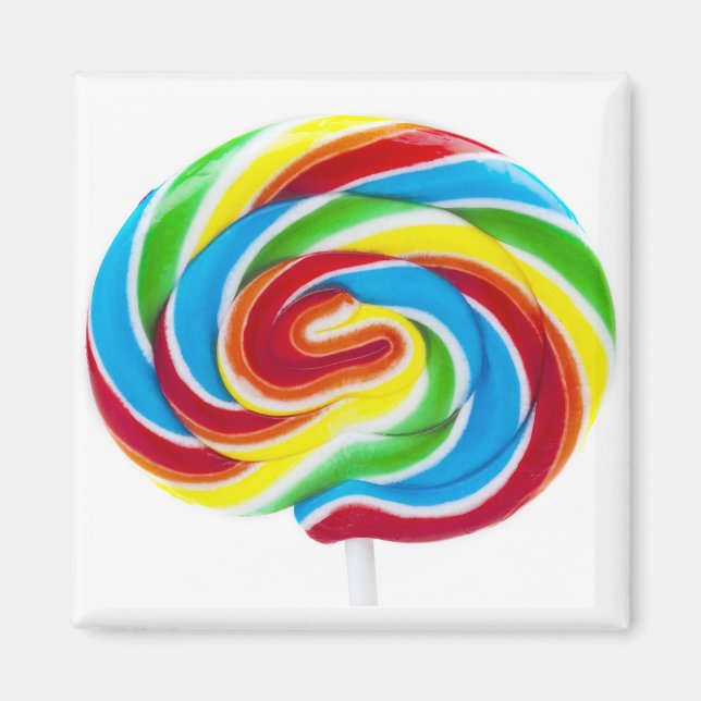 Lollipop Rainbow Swirl Magnet (Front)