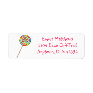 Lollipop Return Address Labels- Hot Colours