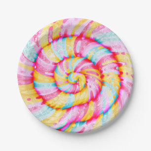 Lollipop Sweet Candy Illustration Realistic Paper Plate