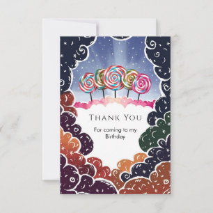 Lollipop Sweet Candyland Birthday Thank You Card