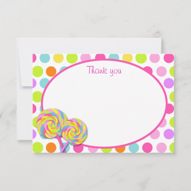 Lollipop Sweet Shoppe Merci Cartes (Devant)