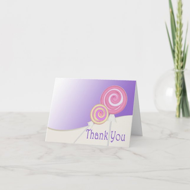 Lollipop Thank You Note Card (Front)